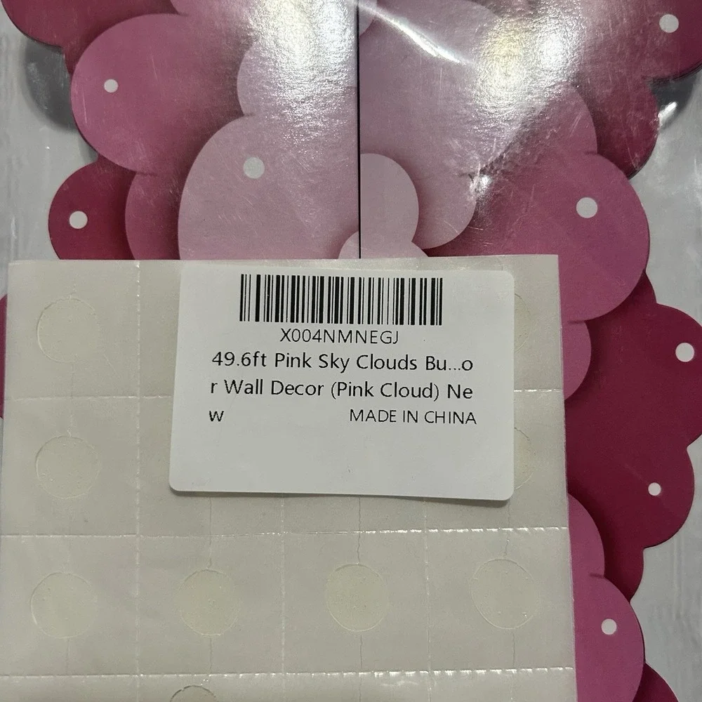 Pink Sky Clouds Wall Border Child Teacher Classroom‎ With Sticky Dots
